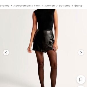 Abercrombie & Fitch Black Mini Skirt faux vegan leather XS